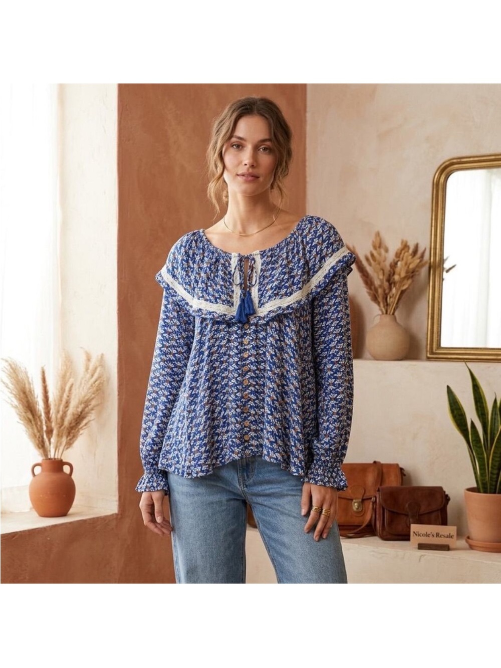New With Tags Free People Sunrise Blouse Size Medium
